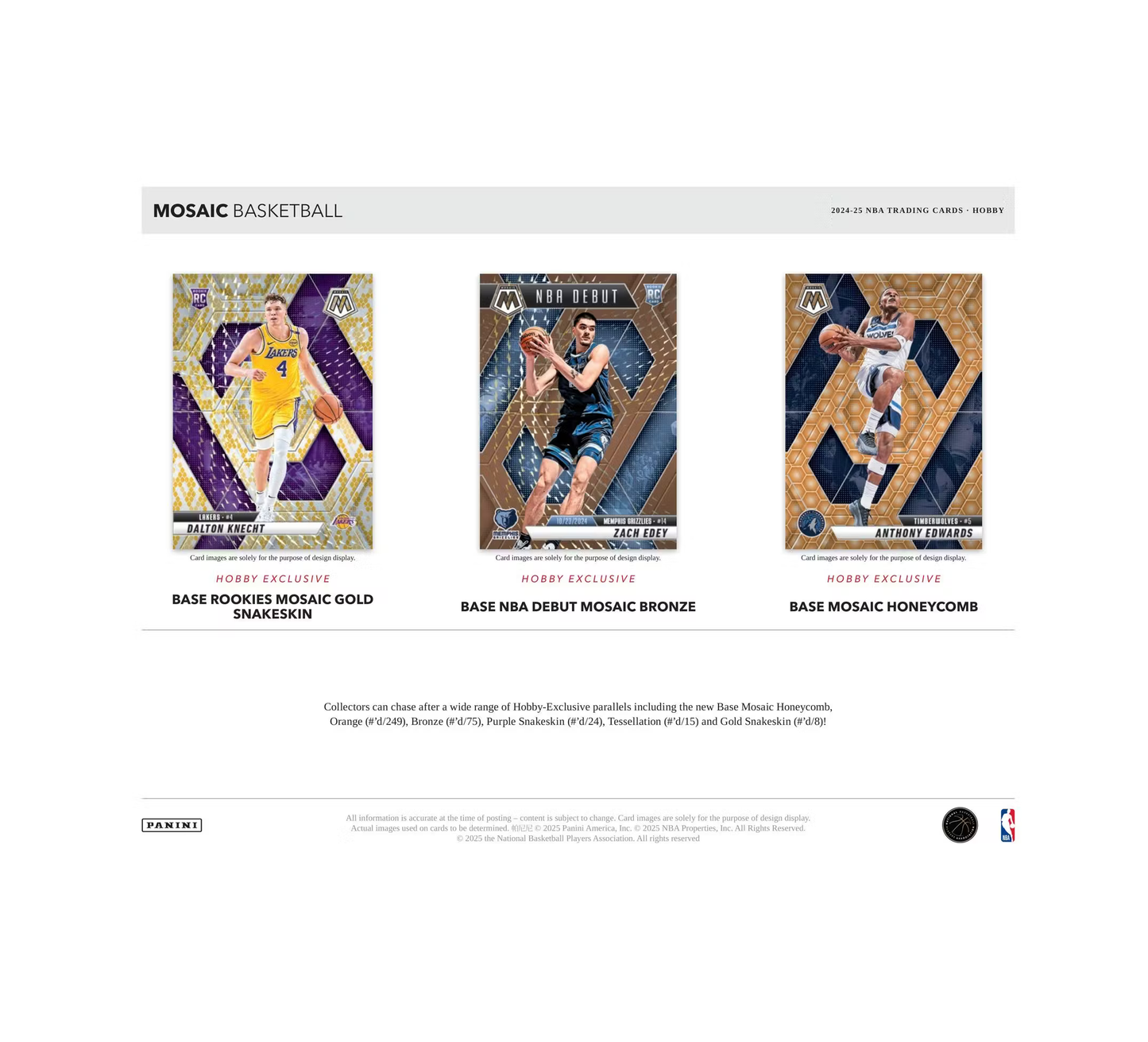 2024-25 Panini Mosaic Basketball Hobby Pack