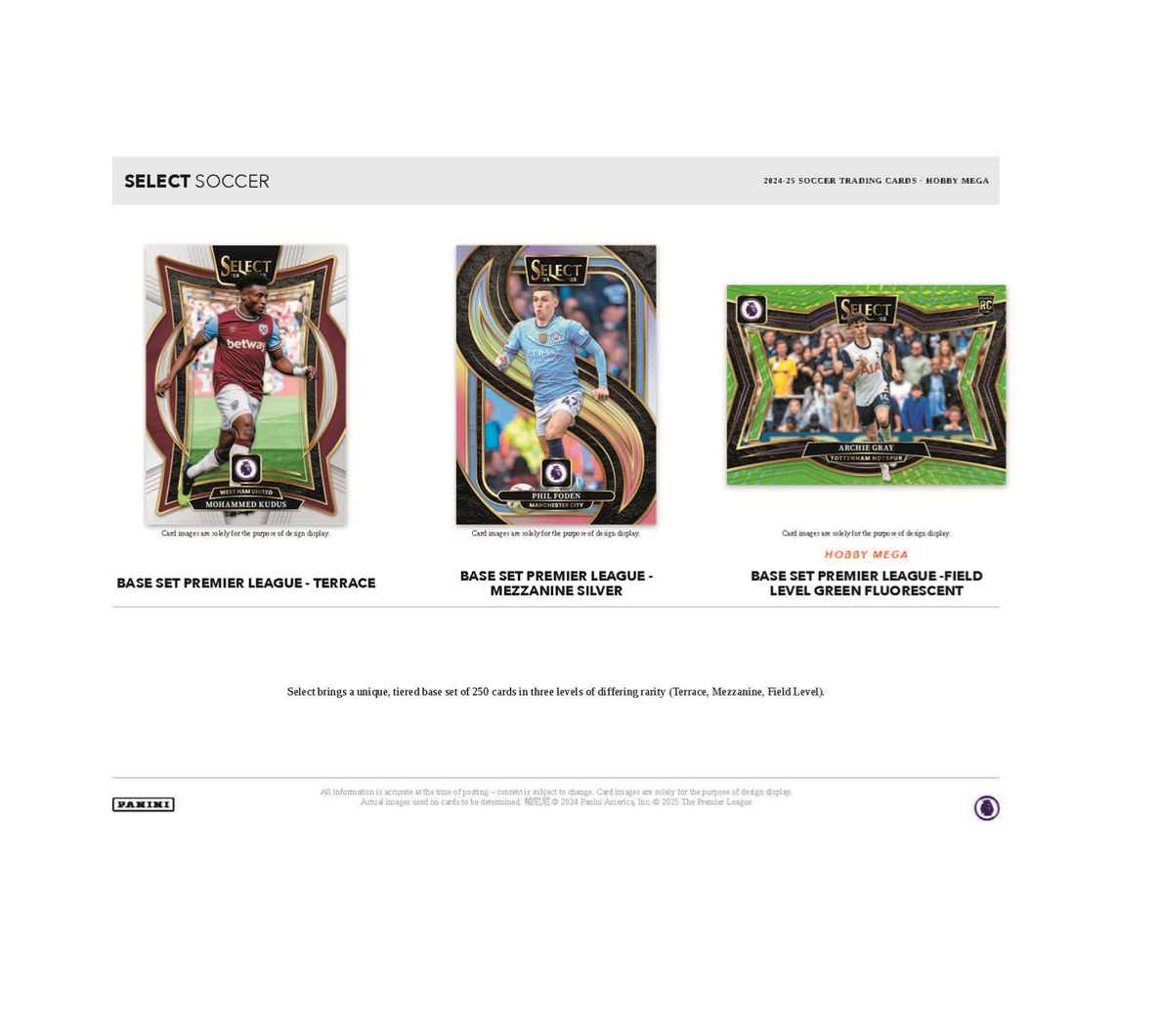 2024-25 Panini Select Premier League Soccer Hobby Mega Box