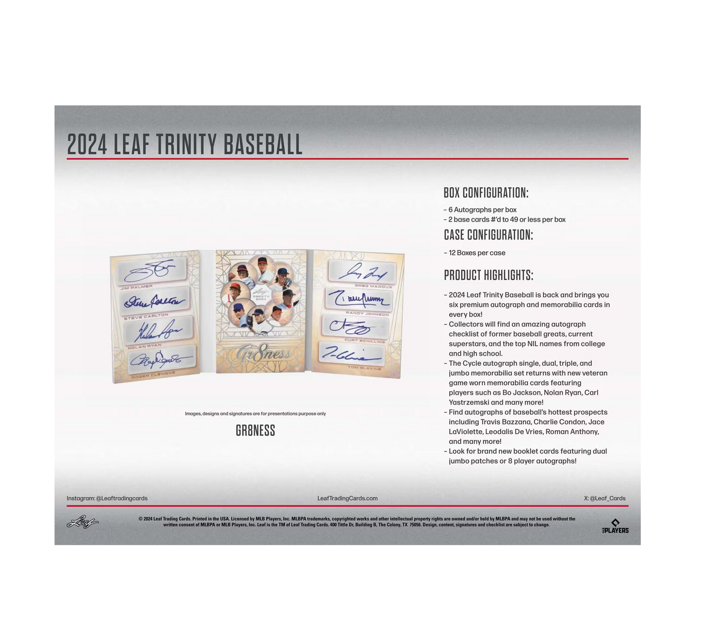 2024 Leaf Trinity Baseball Hobby Box
