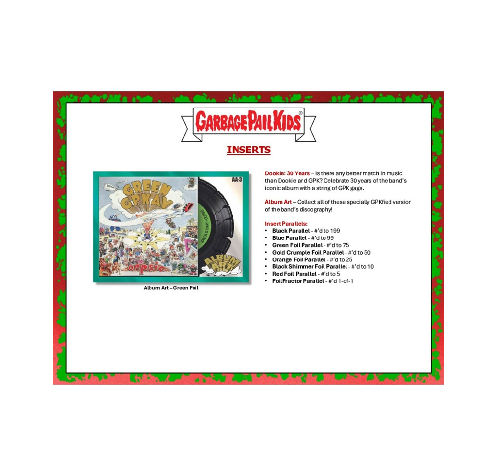 2024 Topps Garbage Pail Kids Battle Of The Bands: Green Day Hobby 20-Box Case