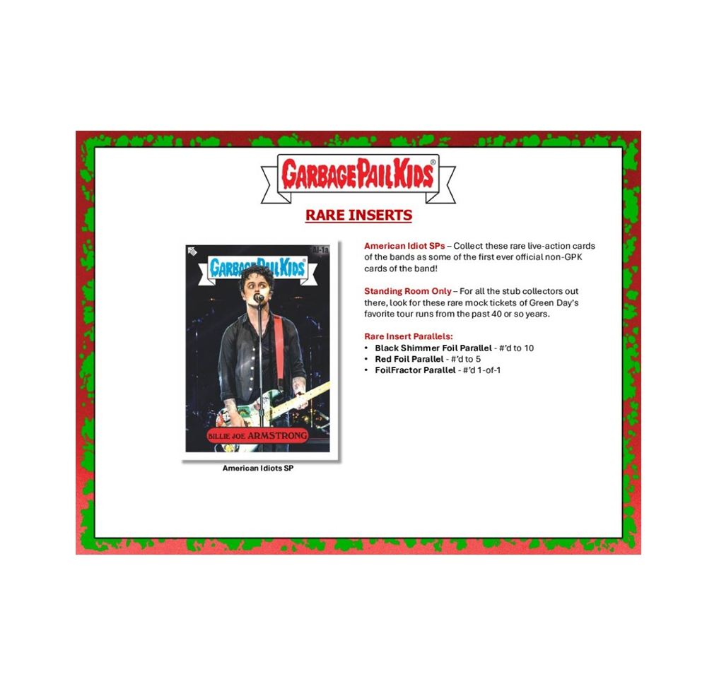 2024 Topps Garbage Pail Kids Battle Of The Bands: Green Day Hobby 20-Box Case
