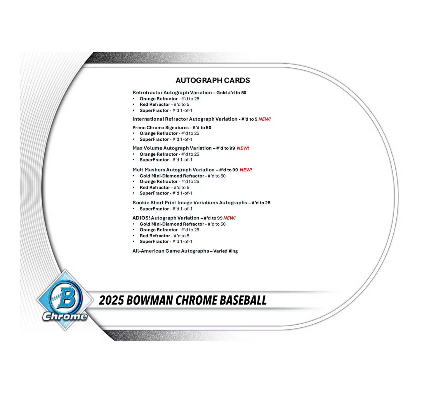 2025 Bowman Chrome Baseball Hobby Box