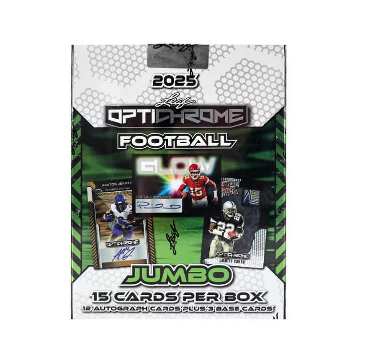 2025 Leaf Optichrome Football Jumbo 8-Box Case