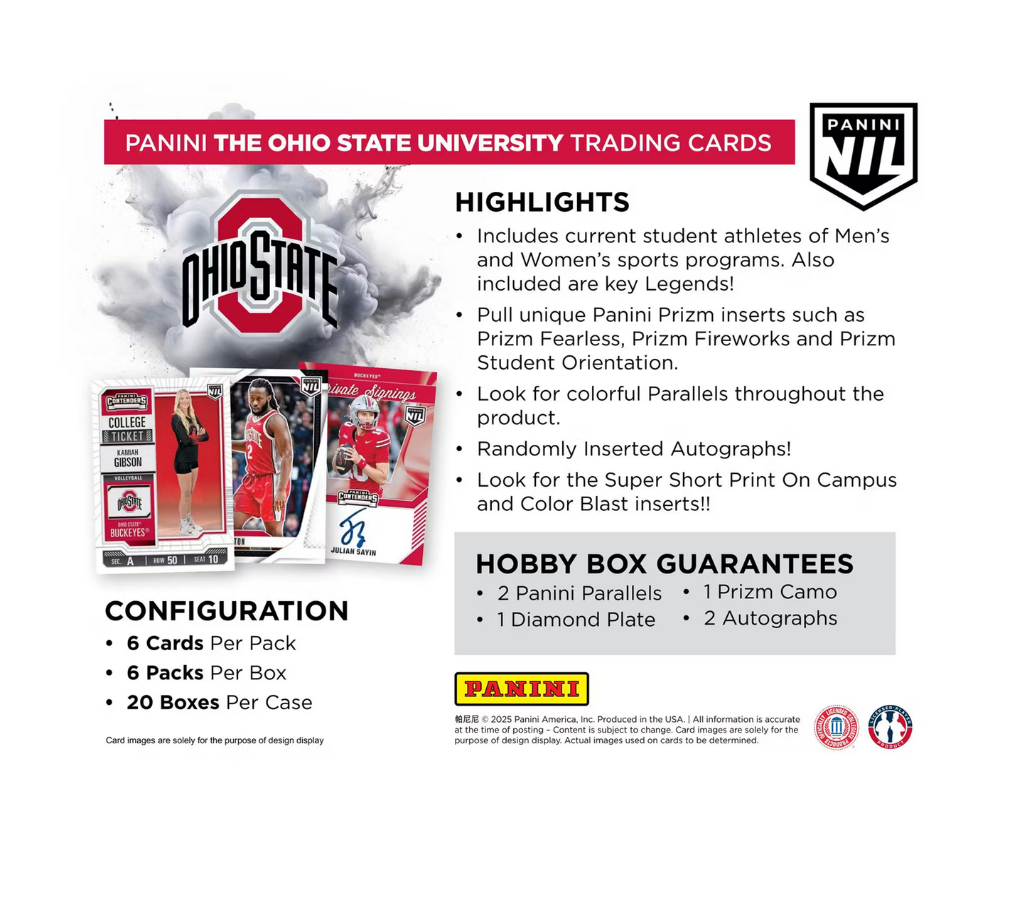 2025 Panini Ohio State University Collegiate Football Hobby 20-Box Case
