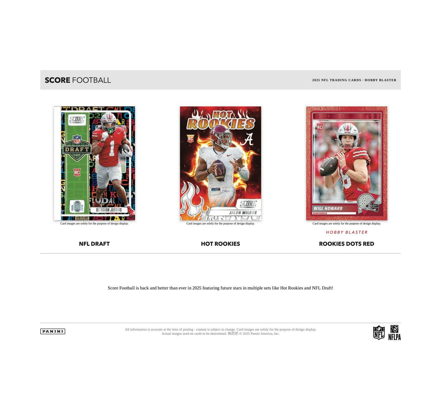 2025 Panini Score Football Hobby Blaster 20-Box Case
