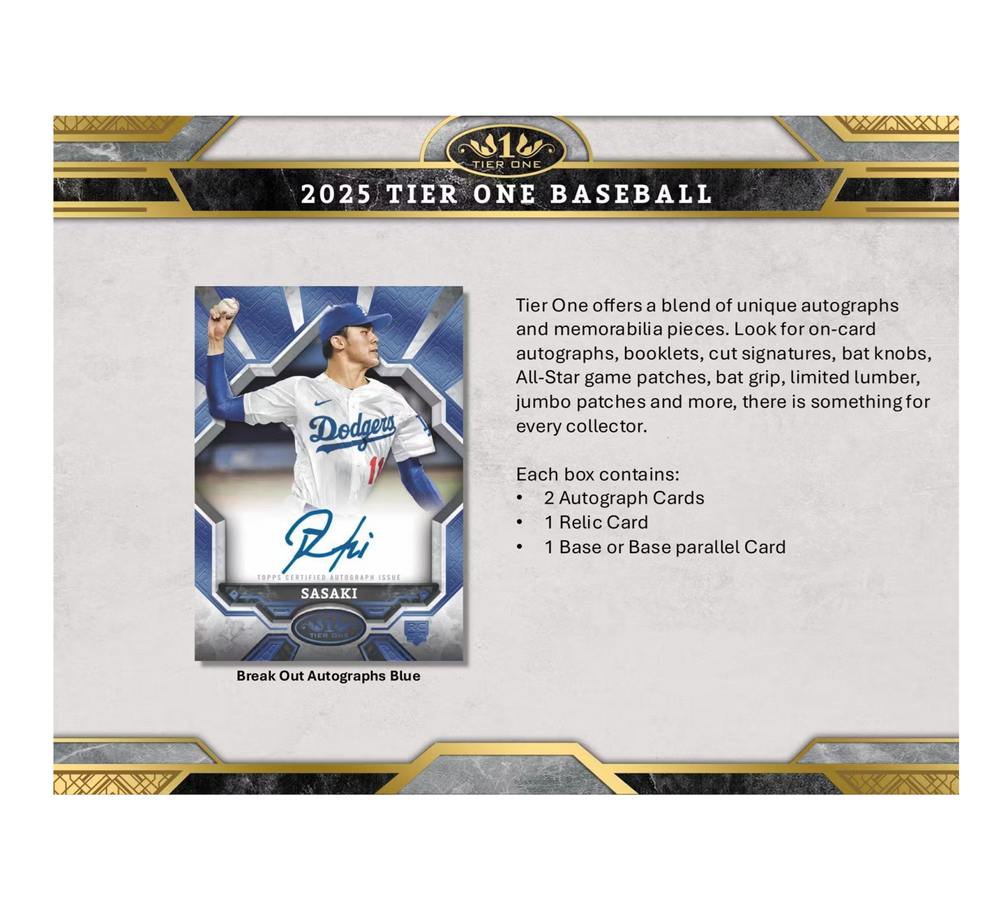 2025 Topps Tier One Baseball Hobby Box