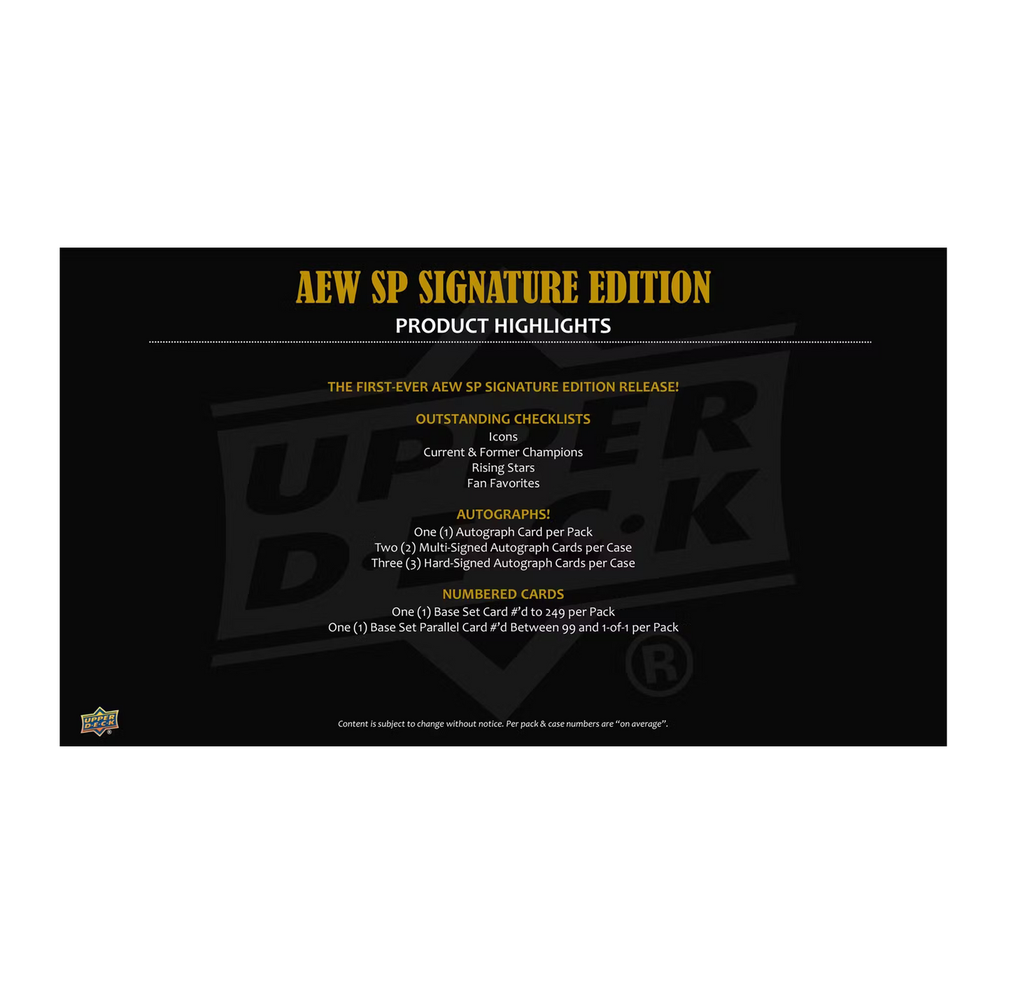 2025 Upper Deck SP Signature Edition AEW Wrestling Hobby 10-Box Case