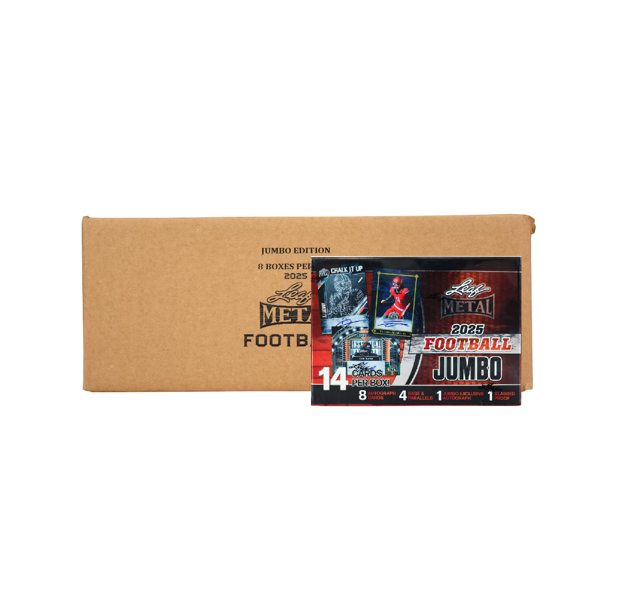 2025 Leaf Metal Football Jumbo 8-Box Case