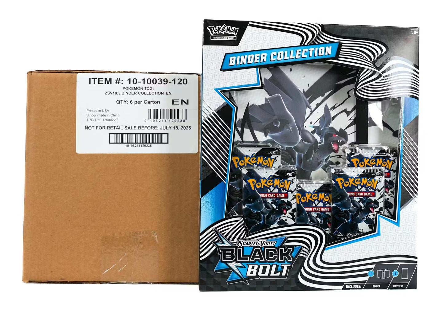 Pokemon Scarlet & Violet: Black Bolt Binder Collection 6-Box Case