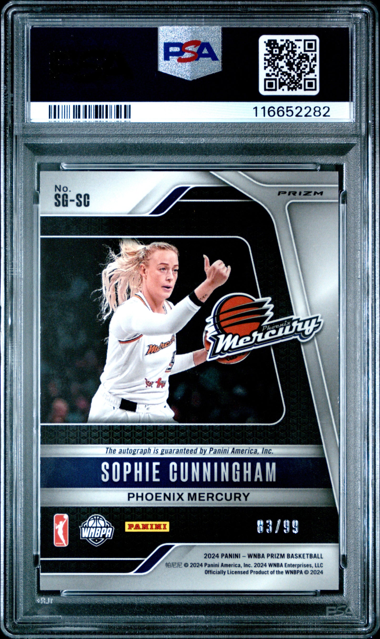 2024 Panini Prizm WNBA Signatures Sophie Cunningham #SGSC Red PSA 9