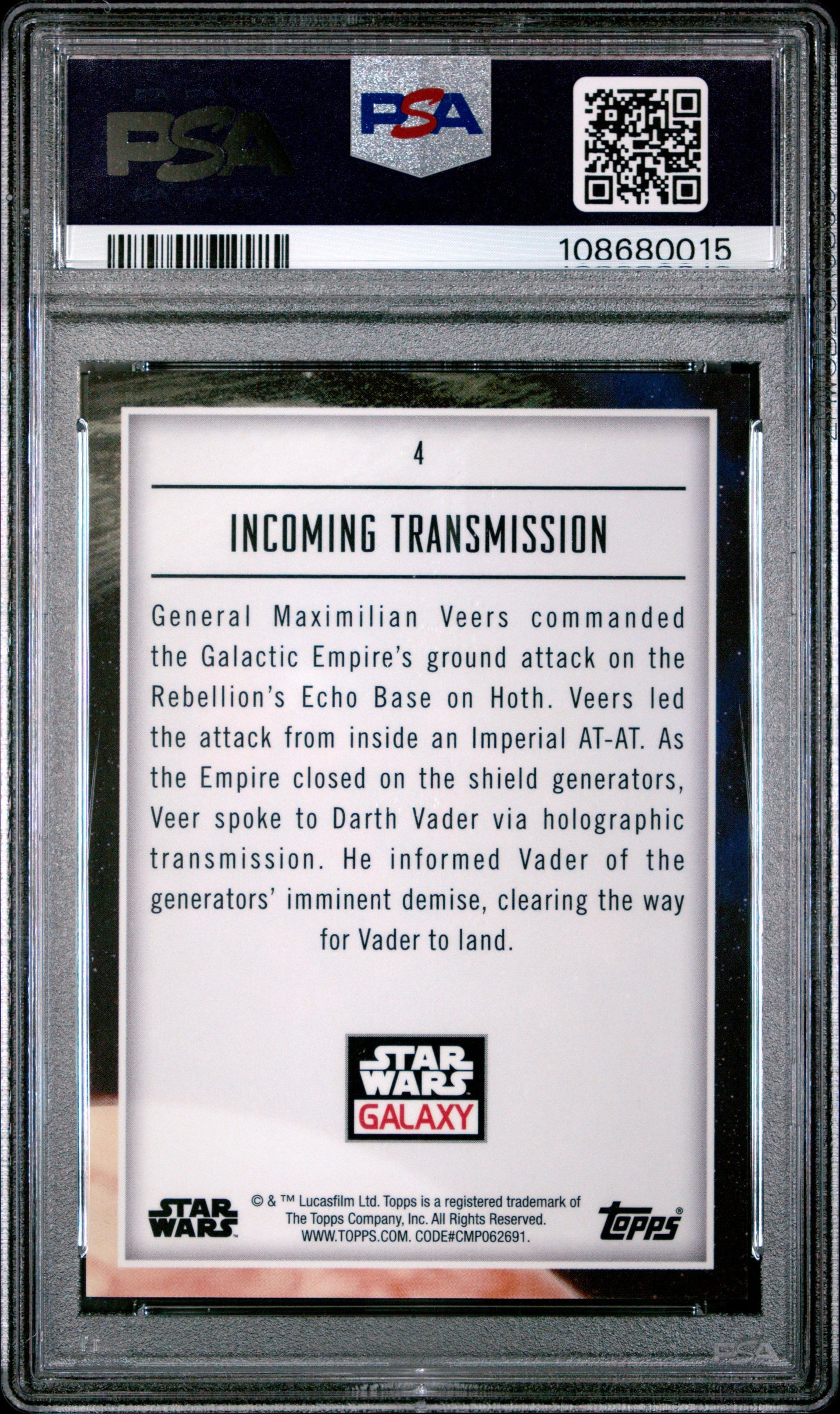 2023 Topps Chrome Star Wars Galaxy Incoming Transmission #4 PSA 10