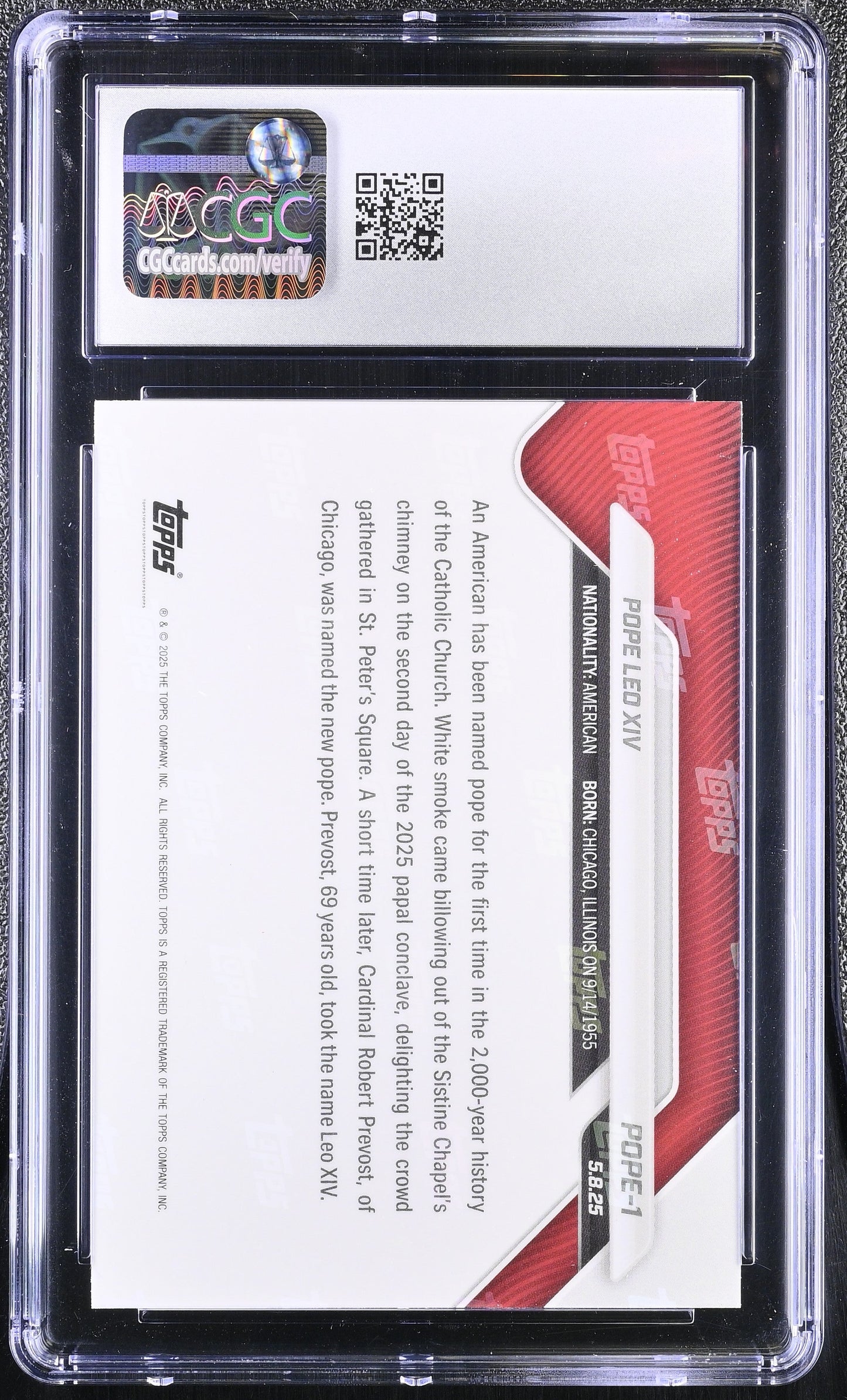 2025 Topps Now #POPE-1 CGC 10