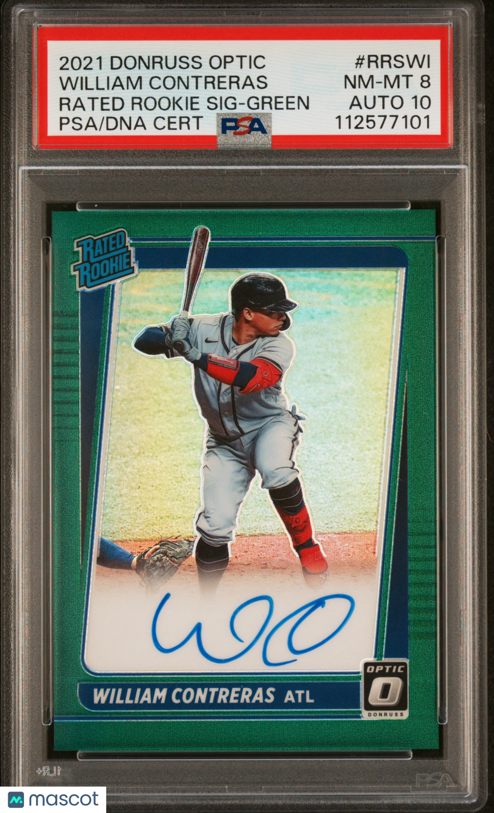 2021 Panini Donruss Optic Rated Rookie William Contreras #RRSWI PSA 8 Auto 10
