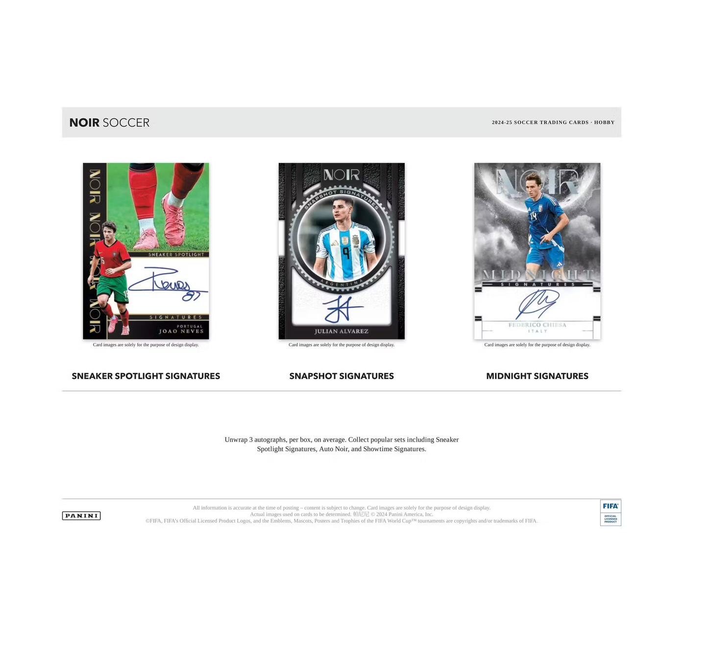 2024-25 Panini Noir Soccer Hobby 3-Box Case