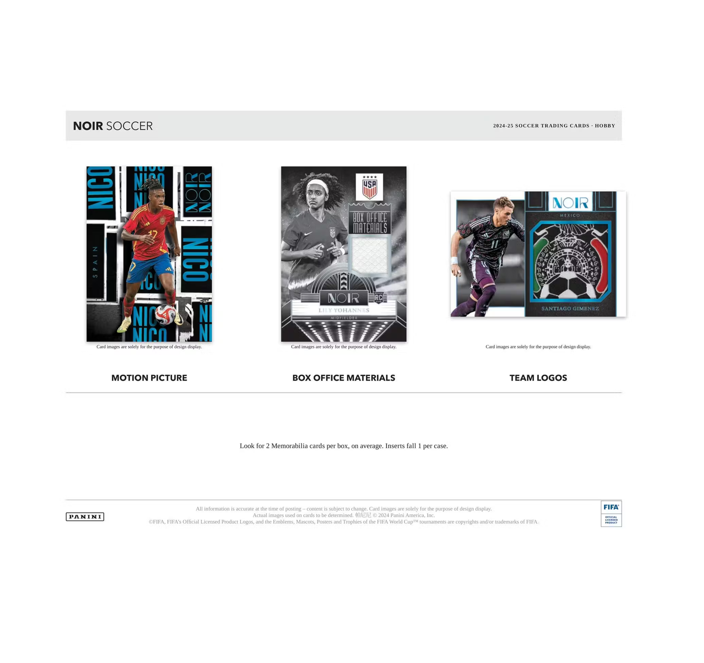 2024-25 Panini Noir Soccer Hobby 3-Box Case