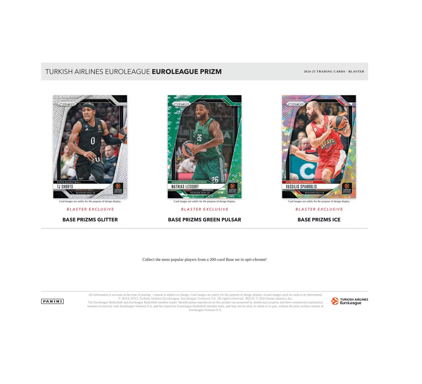 2024-25 Panini Prizm Turkish Airlines EuroLeague Basketball Blaster 20-Box Case