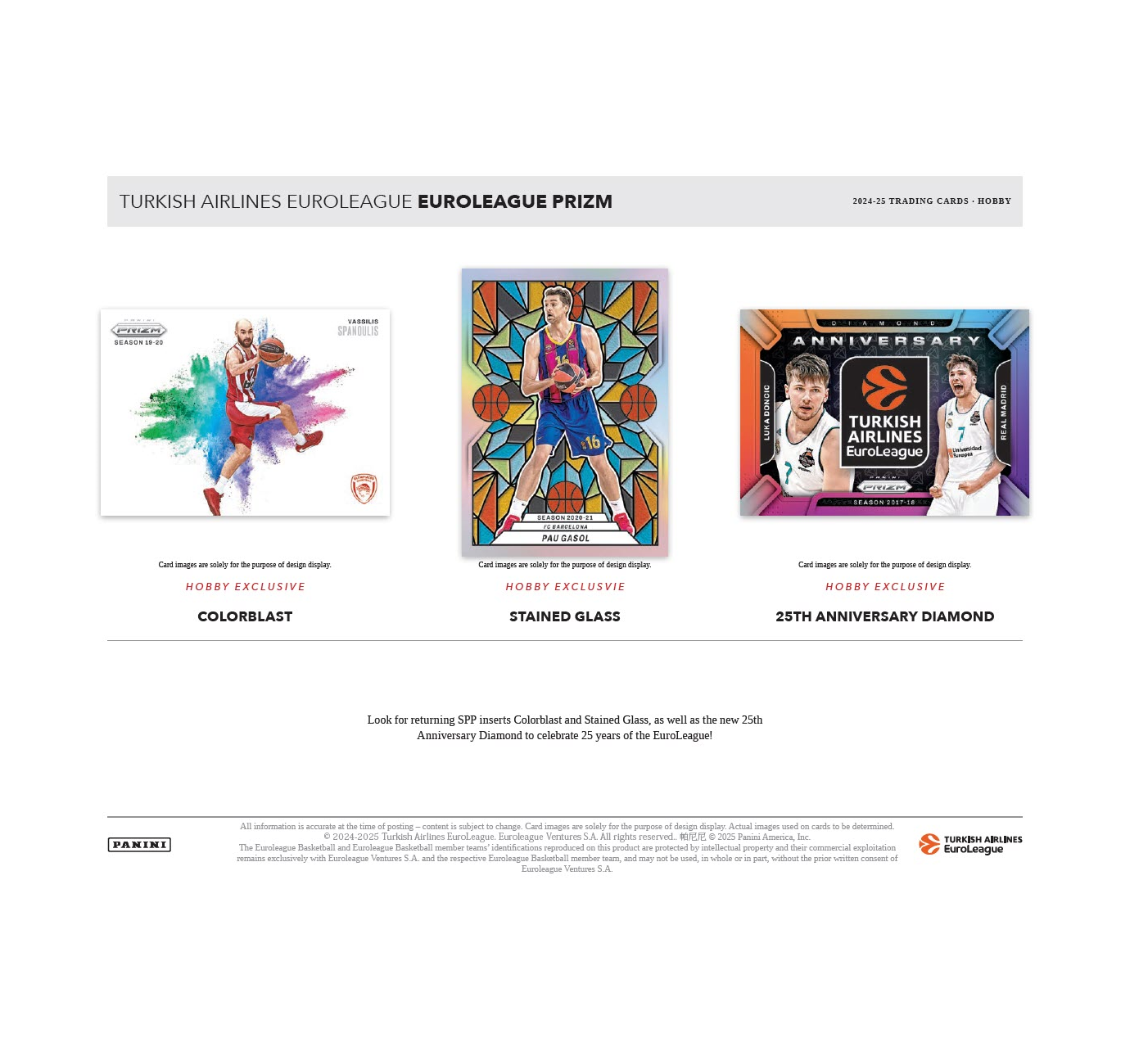 2024-25 Panini Prizm Turkish Airlines EuroLeague Basketball Hobby 10-Box Case