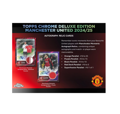 2024-25 Topps Chrome Manchester United Soccer Deluxe Edition 3-Box Case