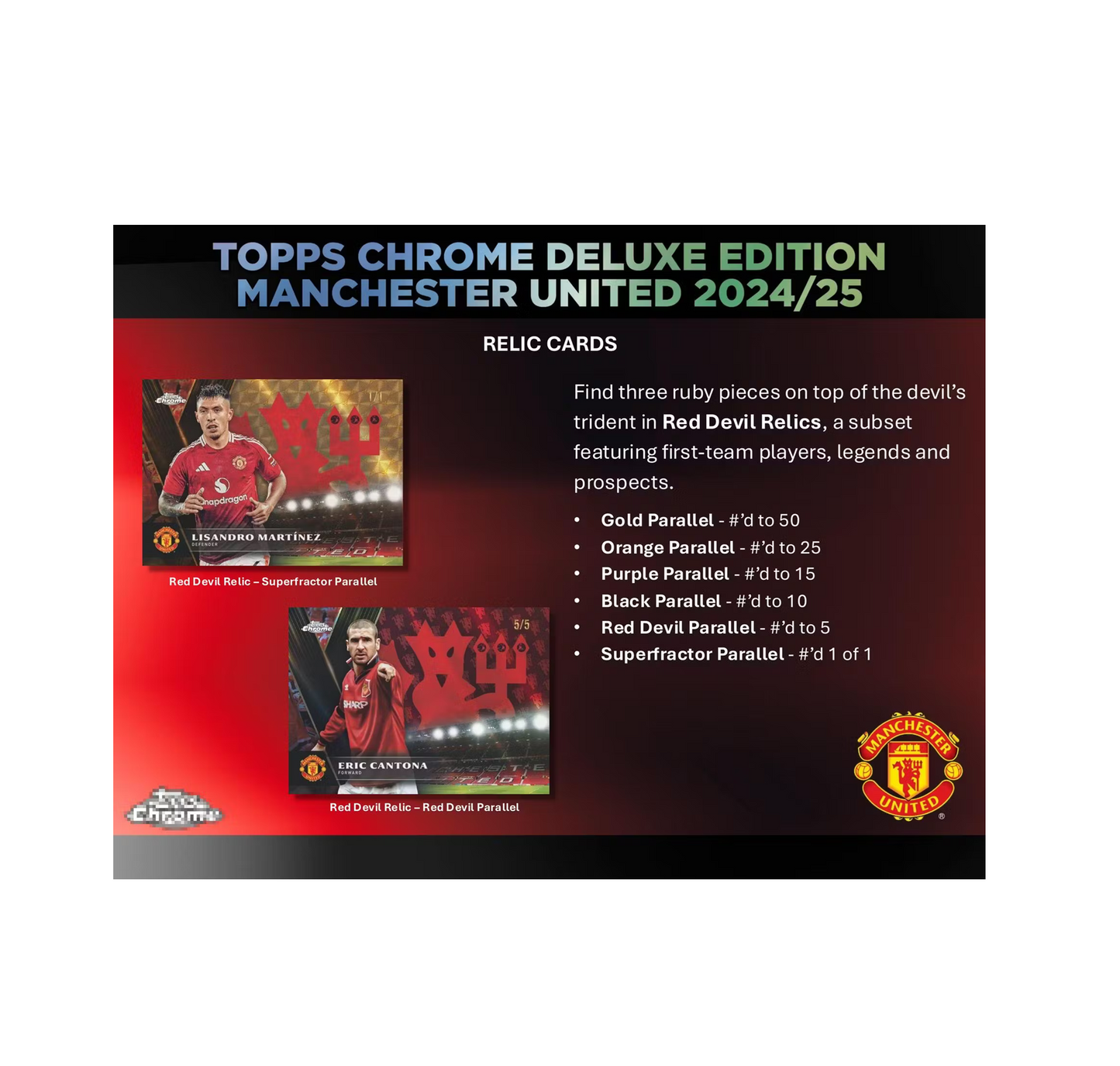 2024-25 Topps Chrome Manchester United Soccer Deluxe Edition 3-Box Case