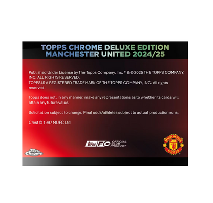 2024-25 Topps Chrome Manchester United Soccer Deluxe Edition 3-Box Case