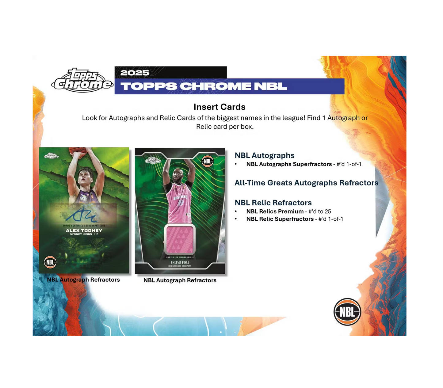 2024-25 Topps Chrome NBL Basketball Hobby Box