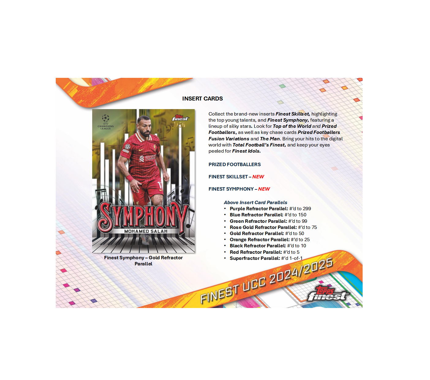 2024-25 Topps Finest UEFA Club Competitions Soccer Hobby 8-Box Case