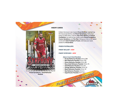 2024-25 Topps Finest UEFA Club Competitions Soccer Hobby 8-Box Case