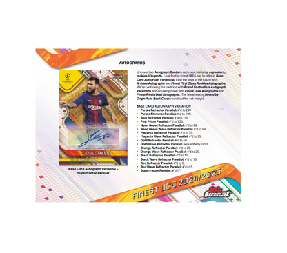 2024-25 Topps Finest UEFA Club Competitions Soccer Hobby 8-Box Case