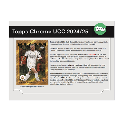 2024-25 Topps Chrome UEFA Club Competitions Soccer Jumbo Hobby Box