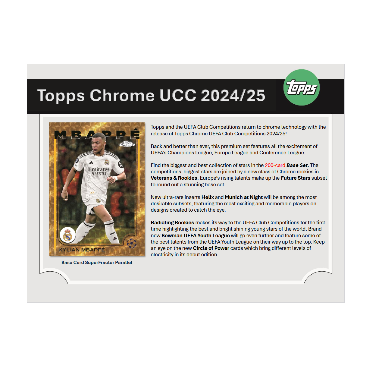 2024-25 Topps Chrome UEFA Club Competitions Soccer Breaker's Delight 6-Box Case