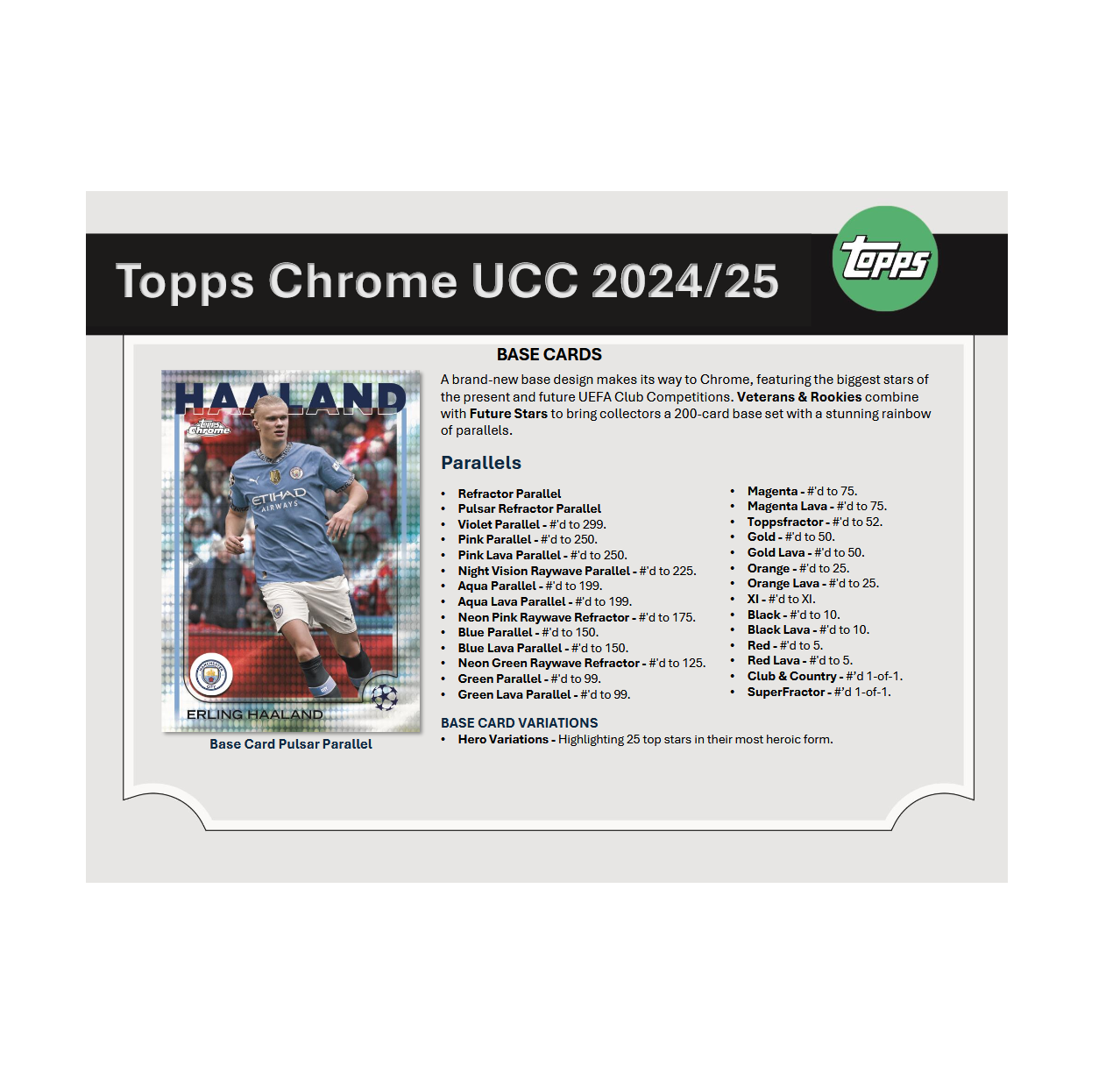 2024-25 Topps Chrome UEFA Club Competitions Soccer Jumbo Hobby 8-Box Case