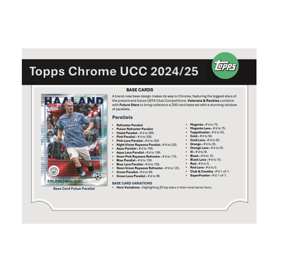 2024-25 Topps Chrome UEFA Club Competitions Soccer Jumbo Hobby 8-Box Case