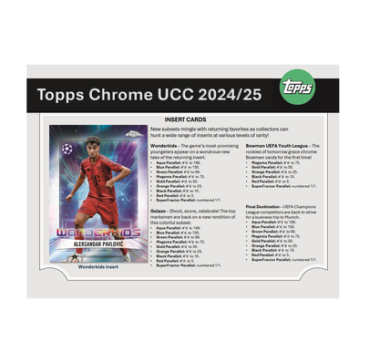 2024-25 Topps Chrome UEFA Club Competitions Soccer Breaker's Delight 6-Box Case