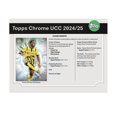 2024-25 Topps Chrome UEFA Club Competitions Soccer Jumbo Hobby 8-Box Case