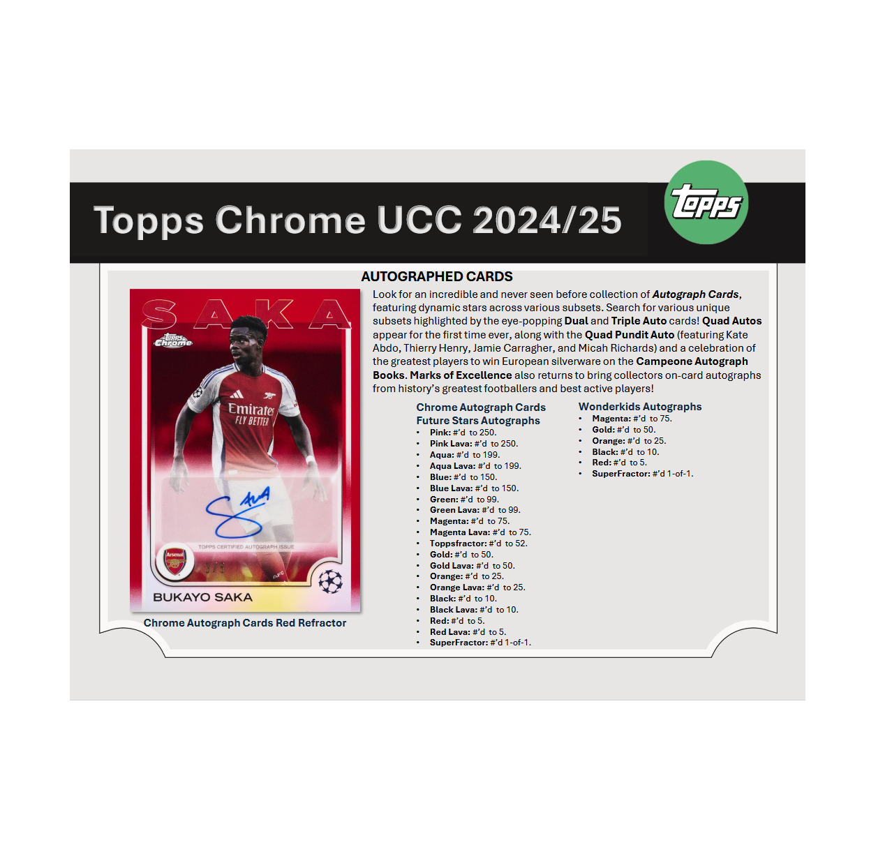 2024-25 Topps Chrome UEFA Club Competitions Soccer Breaker's Delight 6-Box Case