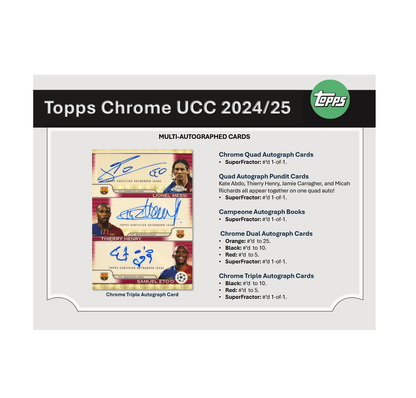 2024-25 Topps Chrome UEFA Club Competitions Soccer Jumbo Hobby Box