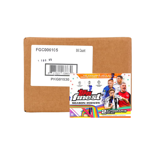 2024-25 Topps Finest UEFA Club Competitions Soccer Hobby 8-Box Case