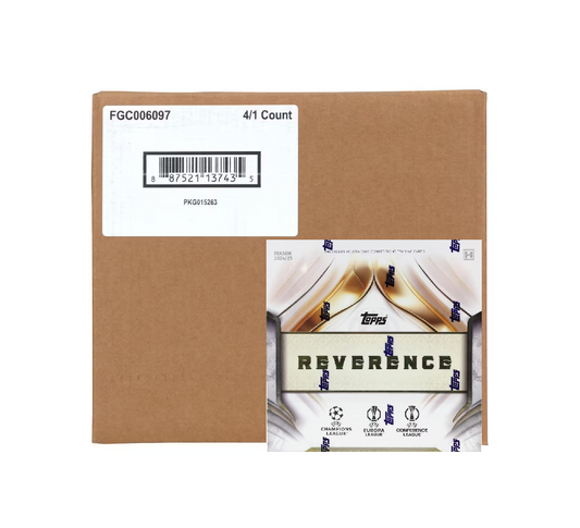 2024-25 Topps UEFA Club Competitions Reverence Soccer Hobby 4-Box Case