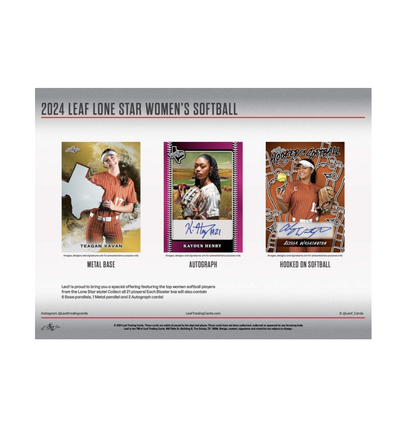 2024 Leaf Lone Star Women's Softball Blaster 20-Box Case