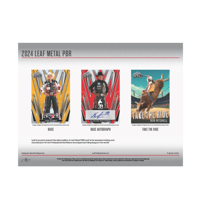 2024 Leaf Metal Professional Bull Riders PBR Hobby 10-Box Case