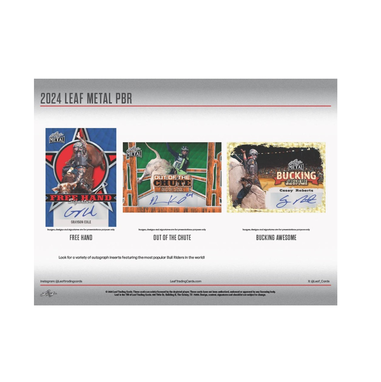 2024 Leaf Metal Professional Bull Riders PBR Hobby 10-Box Case