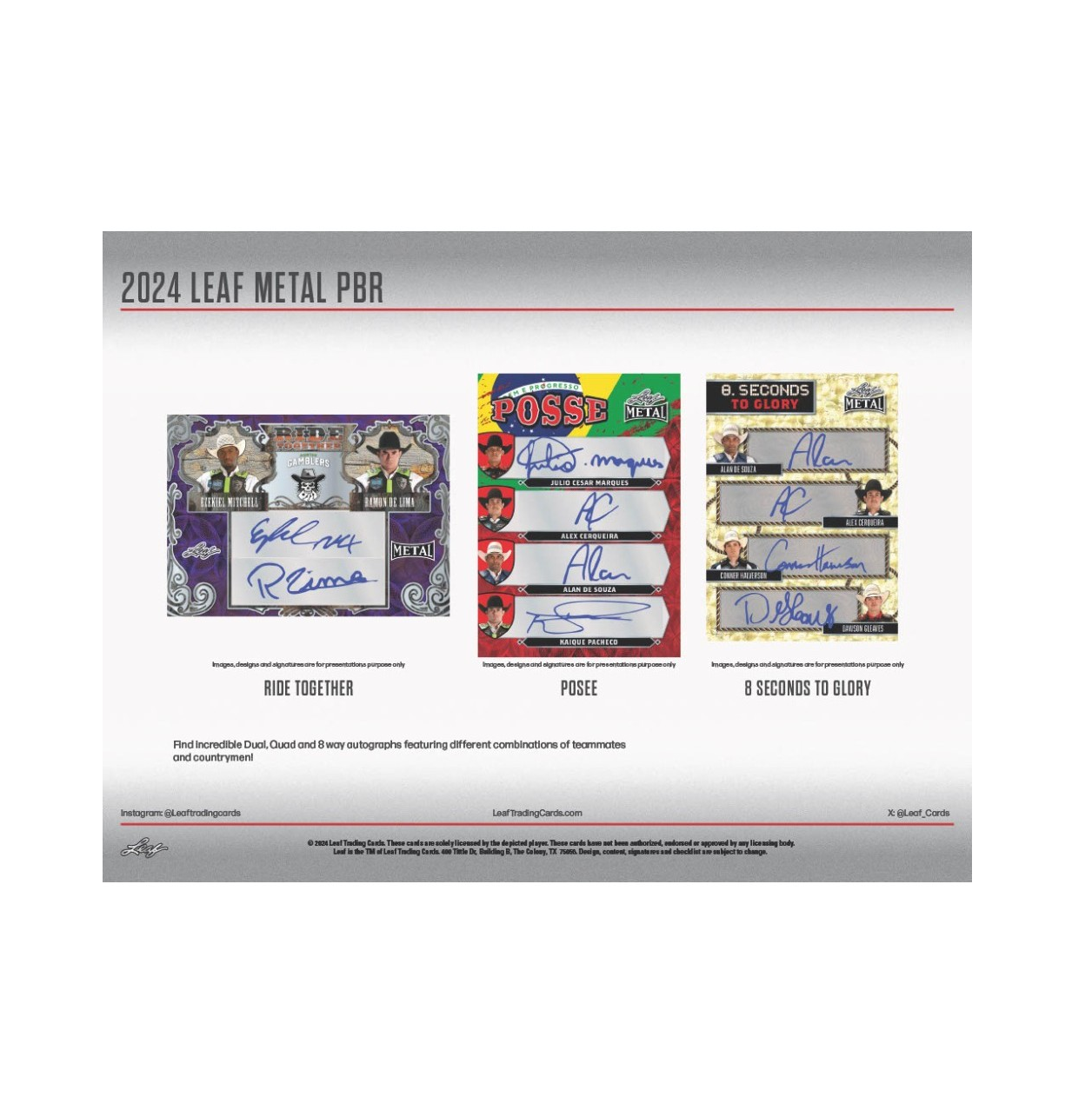 2024 Leaf Metal Professional Bull Riders PBR Hobby 10-Box Case