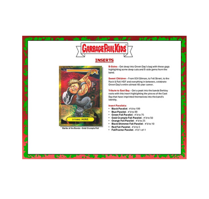 2024 Topps Garbage Pail Kids Battle Of The Bands: Green Day Hobby Box