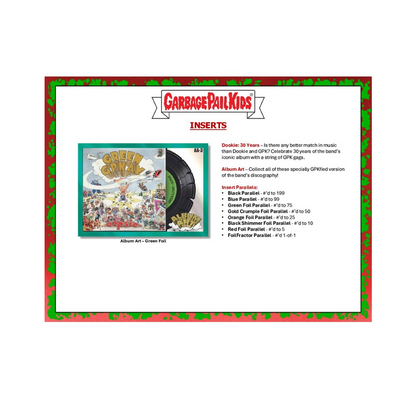 2024 Topps Garbage Pail Kids Battle Of The Bands: Green Day Hobby 20-Box Case