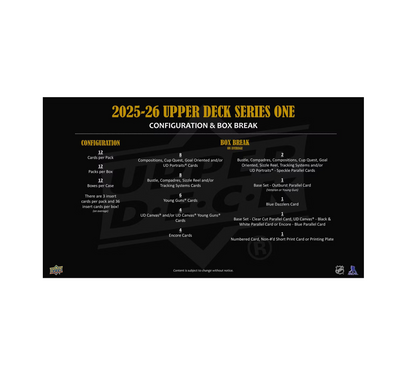2025-26 Upper Deck Series 1 Hockey Hobby Box