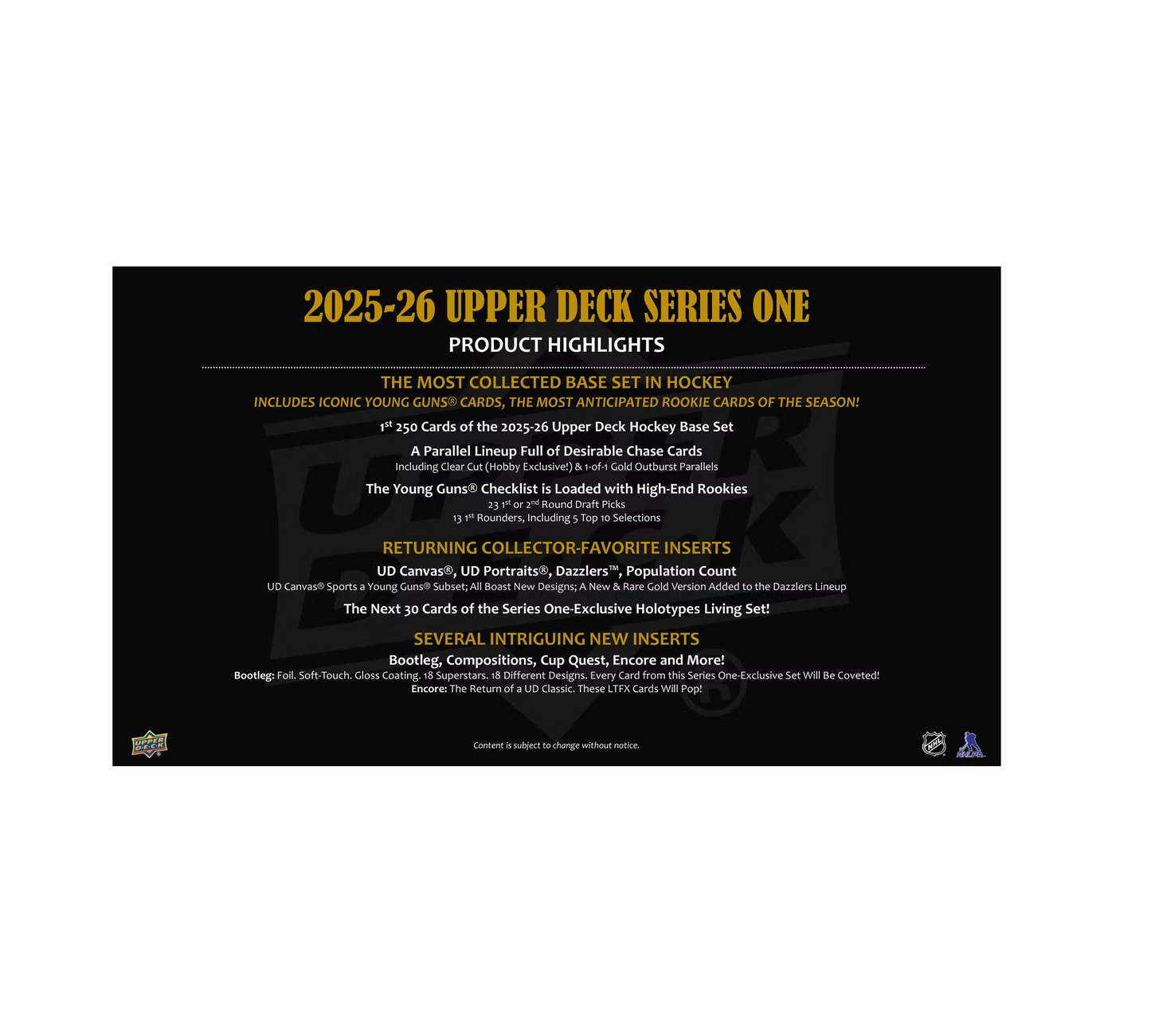 2025-26 Upper Deck Series 1 Hockey Hobby Box
