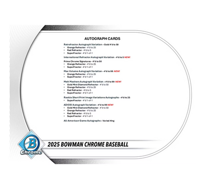 2025 Bowman Chrome Baseball Hobby Box
