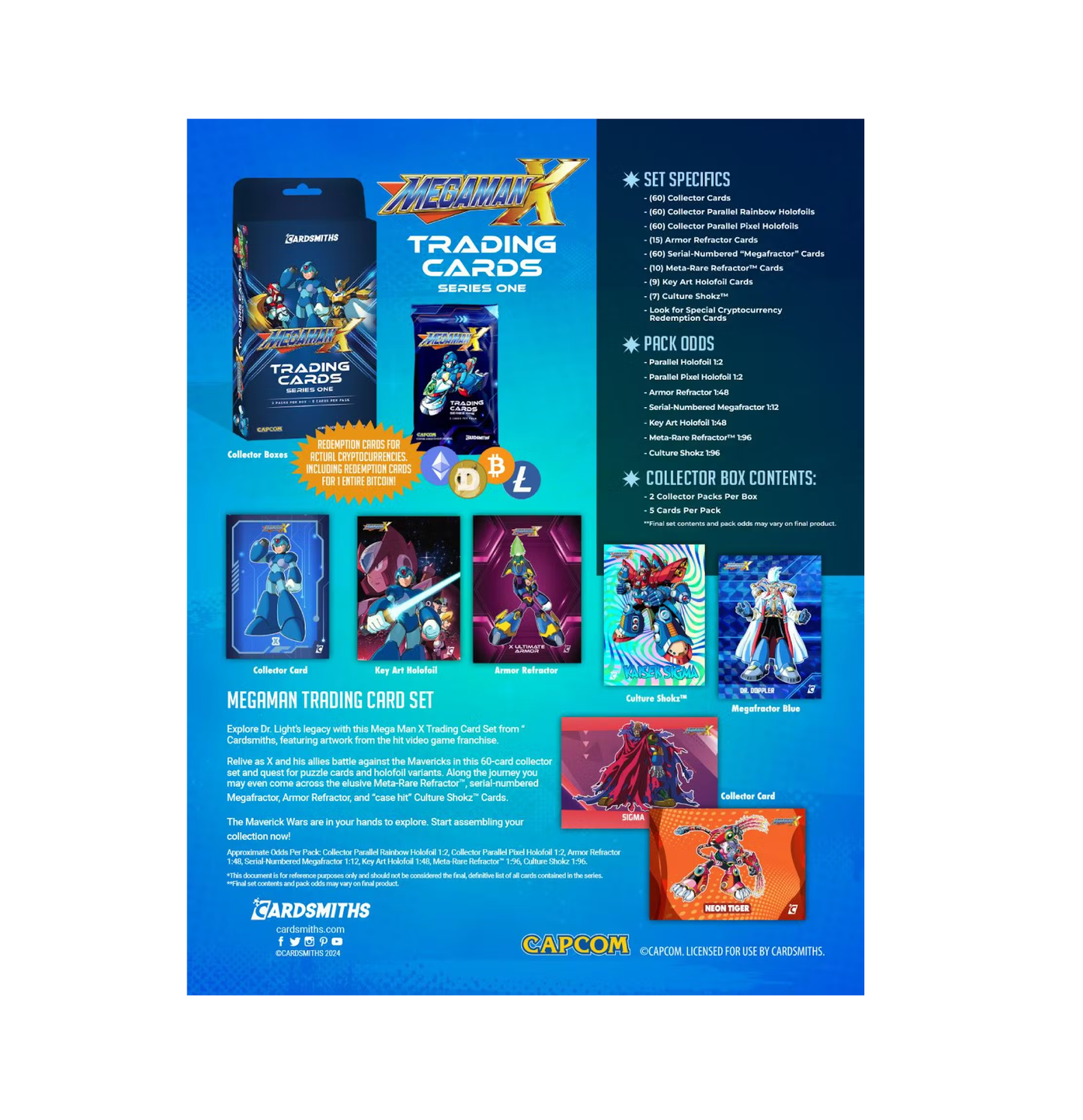 2025 Cardsmiths Mega Man X Trading Cards Collector Box