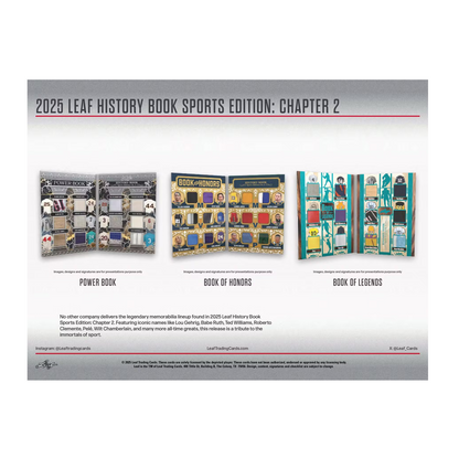 2025 Leaf History Book Sports Edition Chapter 2 Box