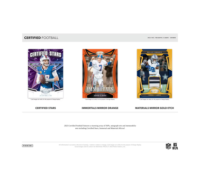 2025 Panini Certified Football Hobby Box